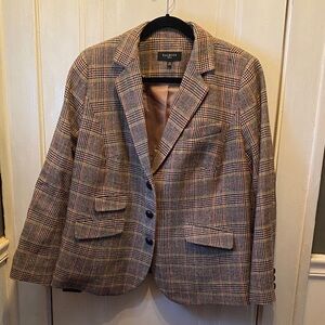 Talbots Multicolor Plaid Blazer with unique touches